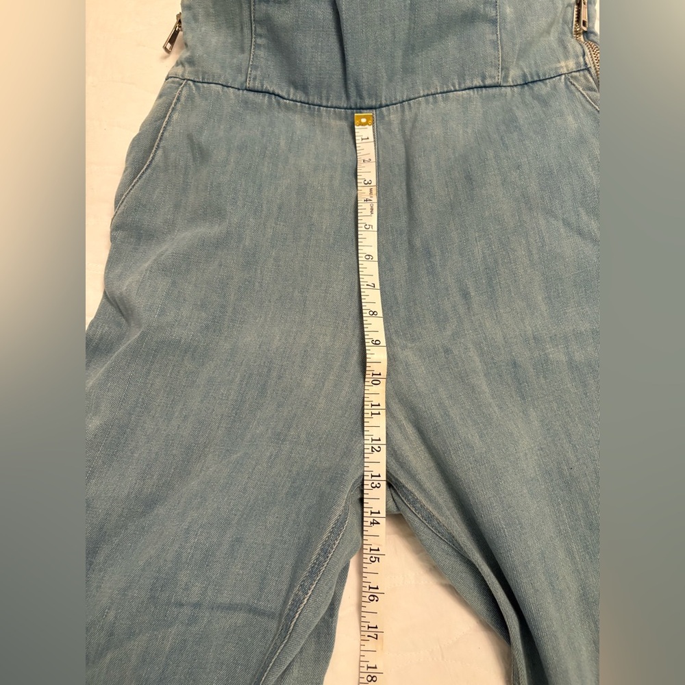 Chloé Washed Blue Denim Overalls Jumpsuit Size Fr 40 - Picture 12 of 16